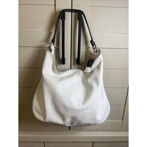 ARCADIA Italy White Genuine Leather Satchel Handbag Python With Crossbody Strap